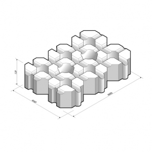 Grasbeton 40x60x12 cm grijs (DR)