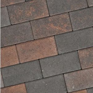 Halve Betonstraatsteen 10,5x10,5x8 cm Bruin-zwart