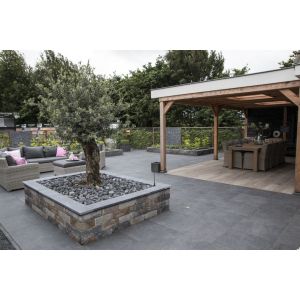 Keramische tuintegel DUE 60x60x2 cm Modena Sasso Nero