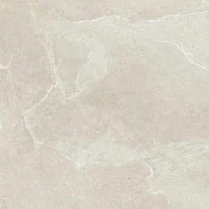 Bovenaanzicht van de Ceramaxx Earth Sand keramische terrastegel 60x60x2 cm met een natuurlijke lichtbeige zandkleur en een verfijnd stroef oppervlak.