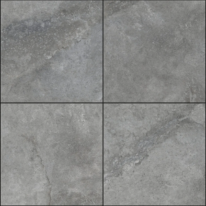 Antracietkleurige Cerasun Nature Magma hybride keramische tegel van 60x60 cm met betonvoet voor eenvoudige verwerking in de tuin.