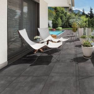 Keramische Tegel GeoCeramica® 80x80x4 cm Flow Black