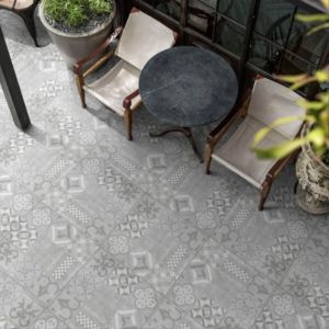 Keramische Tegel GeoCeramica® topplaat 60x60x1 cm Mosaik Evoque Grey