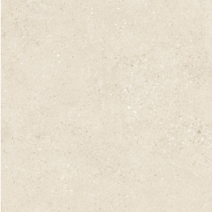 Bovenaanzicht van SolidSquare Mystic Ivory keramische terrastegel 60x60x3 cm met een luxe lichtbeige marmerlook en gerectificeerde randen.
