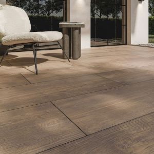 Keramische Tegel "TRE" 40x120x3 cm Woodlook Ronco Dark