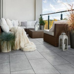 Keramische Tegel "TRE" 80x80x3 cm Cilento Grigio