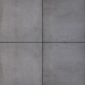 Bovenaanzicht van de TriaGres Craft Dark keramische terrastegel in het formaat 90x90x3 cm met een diepe, donkere en rustgevende kleurstelling.