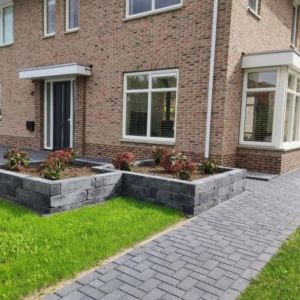 Linea Getrommeld 15x15x60 cm Antraciet