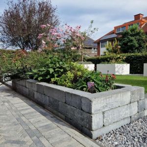 Linea Getrommeld 15x15x60 cm Grijs/Zwart
