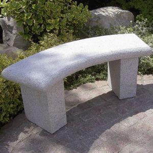 Natuursteen Bank Graniet Grijs Gebogen 115 cm