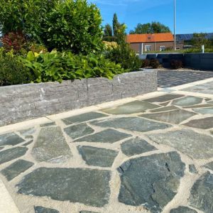 Natuursteen Flagstones 3,5-5 cm Kwartsiet Grey