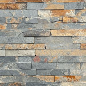 Natuursteen Stonepanels/Steenstrips 60x15x1,5-2,5 cm Rusty Slate