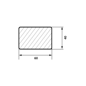 Onderbalk Robinia (Gelamineerd Fingerjoint 45°) Glad - FAS FCQ - 40x60 mm - Lengte 300 cm