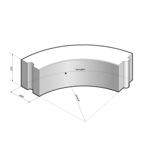 Opsluitband bochtband 20x25x78,5 cm - R=4 grijs