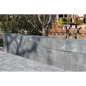 Palissadeblock 15x15x60 cm Grijs/ zwart