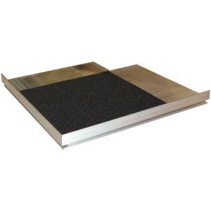 Randoplossing (voor tegeldragers) buitenhoek incl. rubberpad