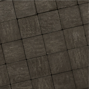 Bovenaanzicht van de Recto Antique Mount Everest in klein wildverband (6 cm): donkere, licht gehamerde betonstenen met een rustieke uitstraling.