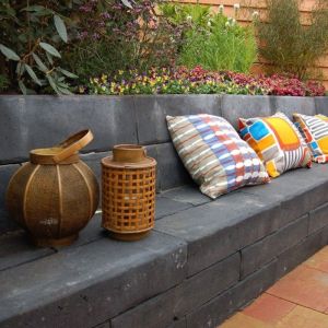 Retro Betonbiels 60x20x12 cm Zwart