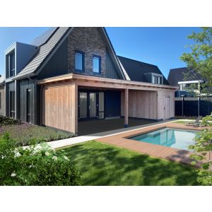 Aanbouwveranda Lucca 460x325x260 cm (bxdxh) links