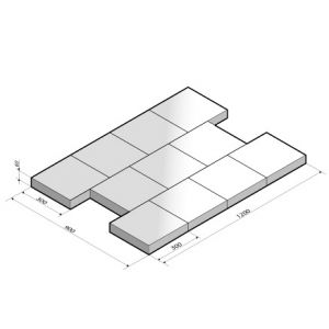 Tegel 30x30x6 cm grijs machinaal (DR) (op statiegeldpallet)