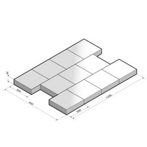 Tegel 30x30x8 cm grijs machinaal (DR) (op statiegeldpallet)