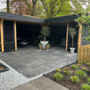 Terrastegel Soft Comfort 60x60x4 cm Grijs/Zwart