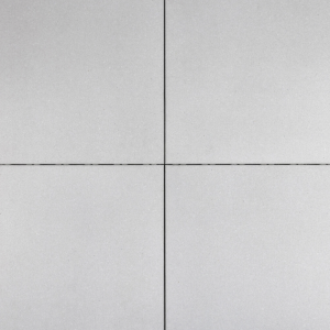 Grote lichtgrijze Trippel T 2Drive betontegels van 100x100x6 cm op een moderne, strakke oprit.