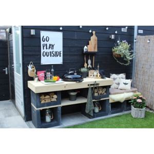 U-Element Hoek 40x40x50 cm Zwart