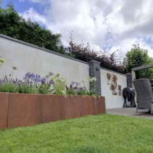 U-Element 40x40x50 cm Corten/Bruin