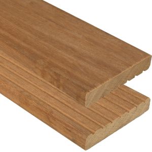 XXL Extra Dikke Vlonderplanken Bangkirai Premium Grof/Glad - FCQ - 27x145 mm - Lengte 488 cm