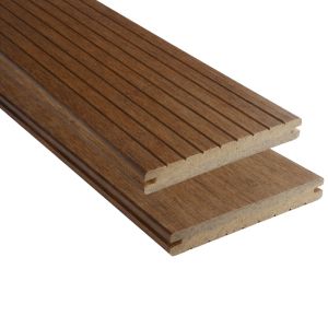 Vlonderplank Thermo Bamboe Samba Dark Grof/Glad - 18x139 mm - Lengte 225 cm