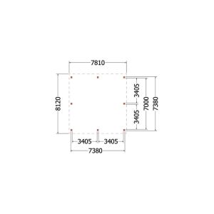 Zadeldak Select Landelijk 785x810x495 cm (bxdxh)