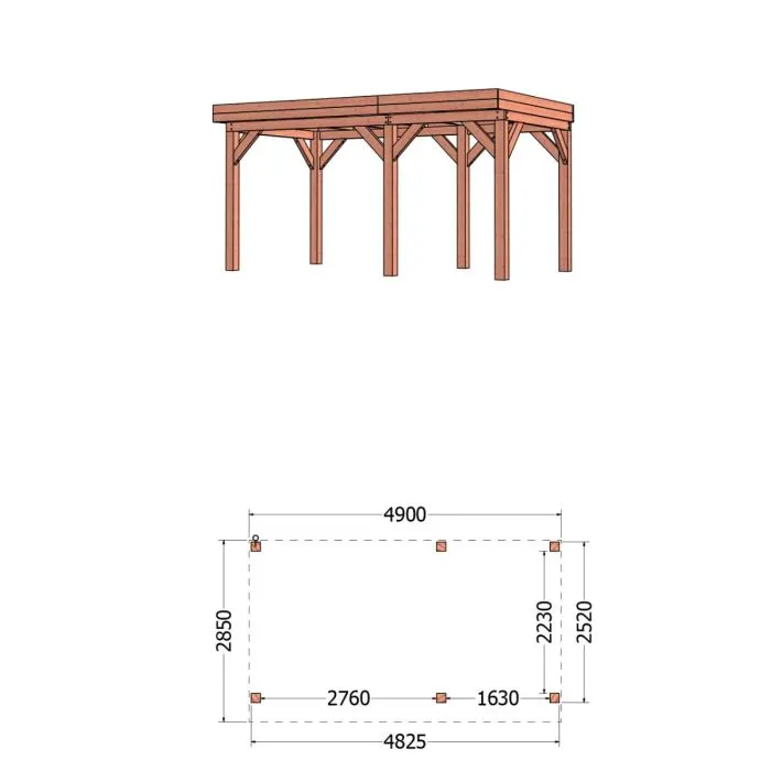 Buitenverblijf Refter XL 490x285x260 cm (bxdxh) rechts