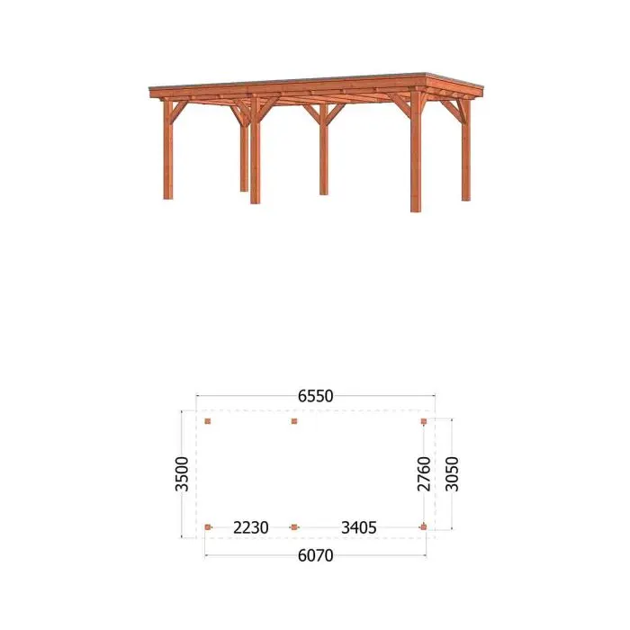 Buitenverblijf Siena 655x350x250 cm (bxdxh)