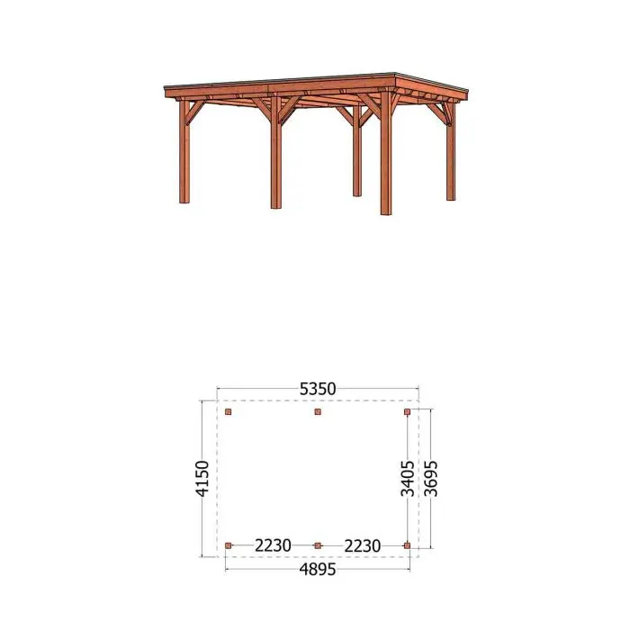 Buitenverblijf Siena 535x415x250 cm (bxdxh)