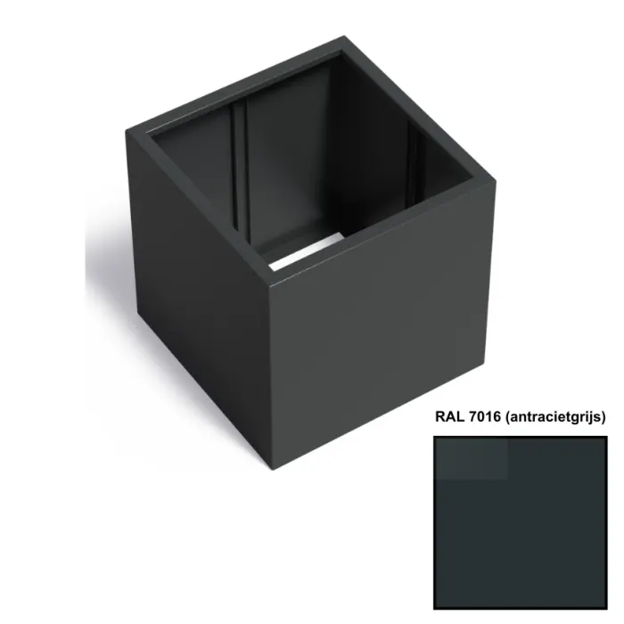 Adezz CARREZ Antracietgrijze (Aluminium) Plantenbak 80x80x80 cm zonder bodem