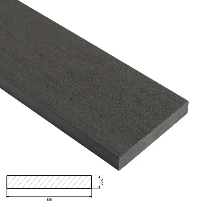 Fiberdeck Harmony Vlonder Kantplank 22,5x138 mm - Lengte 300 cm - Ocean Grey (massief)