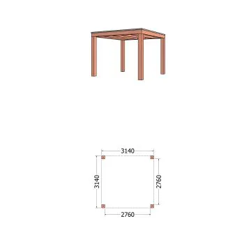 Buitenverblijf Palermo XXL 315x315x245 cm (bxdxh)