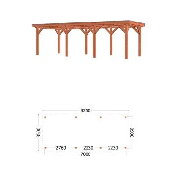 Buitenverblijf Siena 825x350x250 cm (bxdxh)
