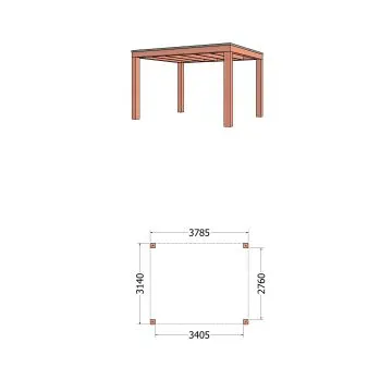 Buitenverblijf Palermo XXL 380x315x245 cm (bxdxh)
