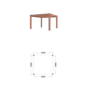 Buitenverblijf Palermo XXL 380x380x245 cm (bxdxh)