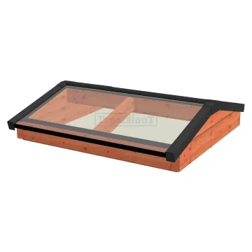 Lichtstraat zadeldak 1500mm, 1300mm diep incl. gelaagd isolatieglas en profielen