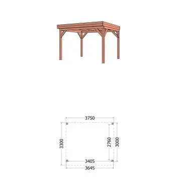 Buitenverblijf Casa 375x330x260 cm (bxdxh)
