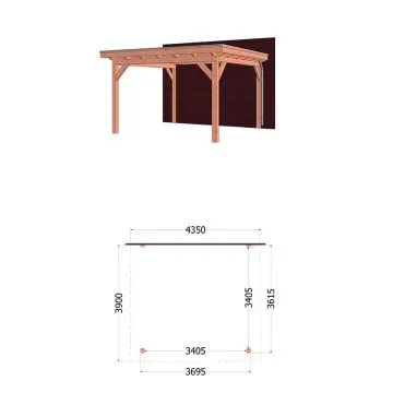 Aanbouwveranda Lucca 435x390x260 cm (bxdxh) trendhout