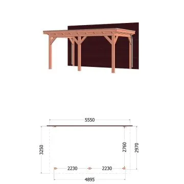 Aanbouwveranda Lucca 555x325x260 cm (bxdxh)