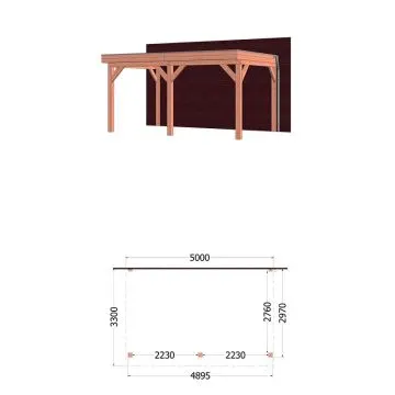 Aanbouwveranda Ancona 500x330x260 cm (bxdxh) - Trendhout