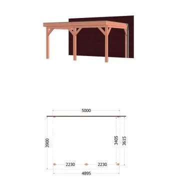 Aanbouwveranda Ancona 500x390x260 cm (bxdxh) - Trendhout