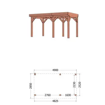Buitenverblijf Refter XL 490x285x260 cm (bxdxh) rechts