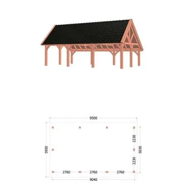 Kapschuur de Hofstee XXL 950x595x460 cm (bxdxh)