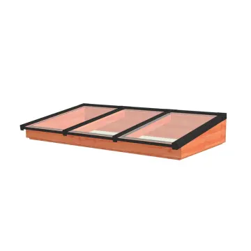 Lichtstraat lessenaar 2500mm, 1300mm diep incl. gelaagd isolatieglas en profielen
